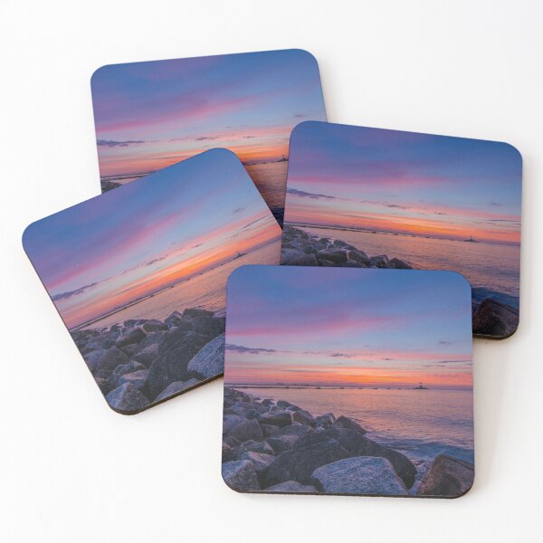 Item preview, Orange purple pink Sunset Baltic sea Poland  designed and sold by Artbymonika.