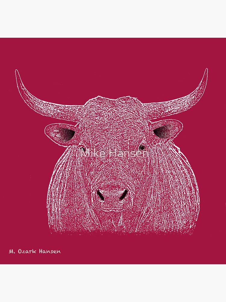 Thumbnail 3 of 3, Sticker, Rocky Bull Sketch designed and sold by OzarkAkerzFarm.