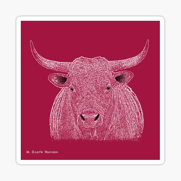 Rocky Bull Sketch Sticker