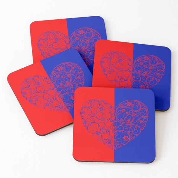 Item preview, Blue Red Heart Halves designed and sold by trendingatees.