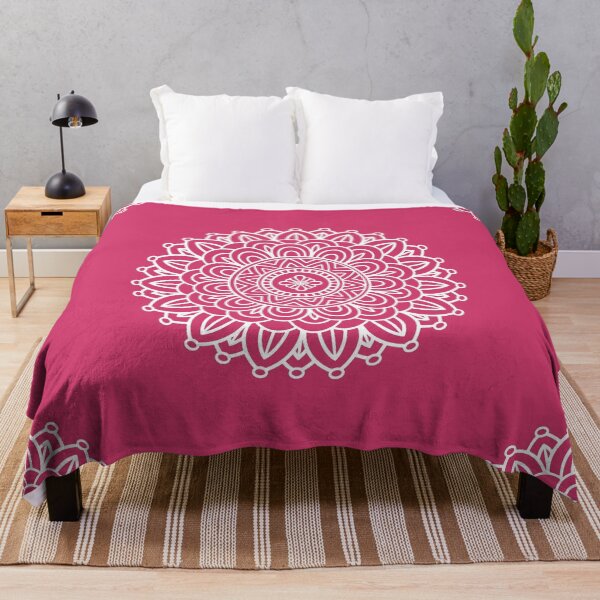 Item preview, Raspberry Sorbet White Zentangle Mandala designed and sold by MysticMagpie.