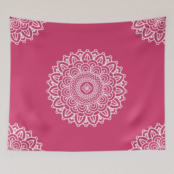 Item preview, Raspberry Sorbet White Zentangle Mandala  designed and sold by MysticMagpie.