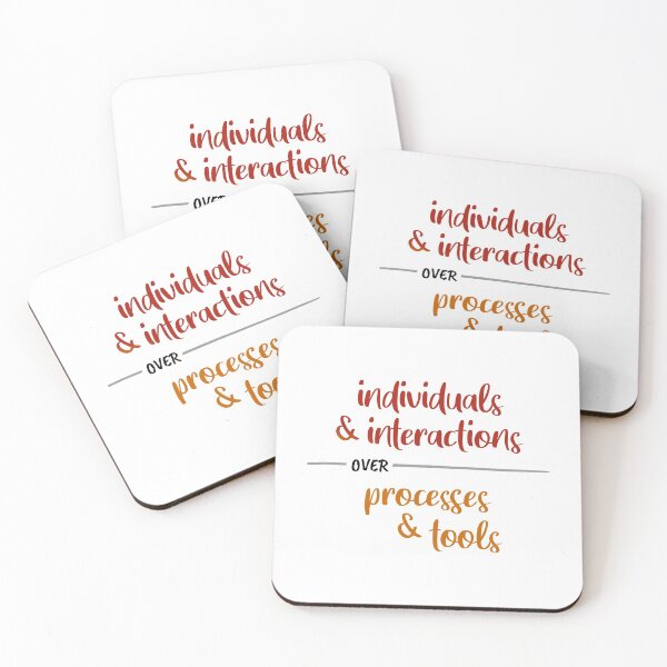 Item preview, Agile manifesto - individuals & interactions over processes & tools designed and sold by colourfulslug.