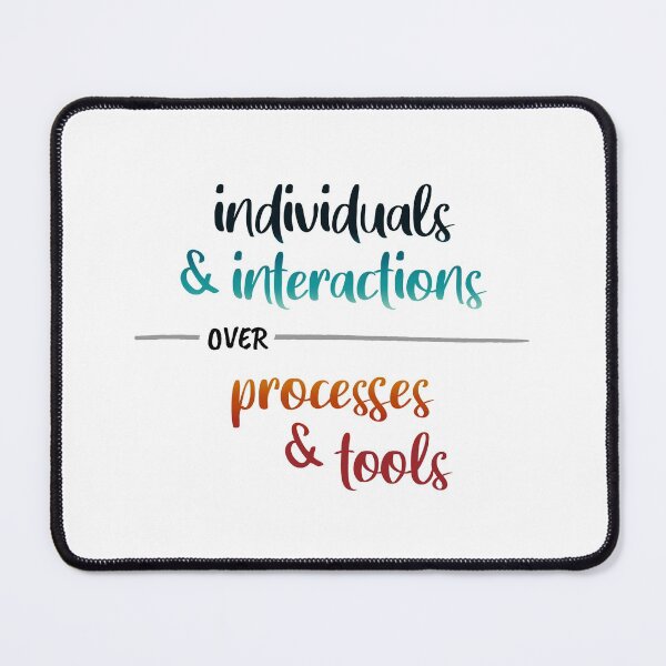 Item preview, Agile manifesto - individuals & interactions over processes & tools designed and sold by colourfulslug.