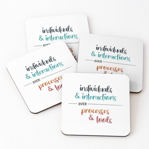 Item preview, Agile manifesto - individuals & interactions over processes & tools designed and sold by colourfulslug.