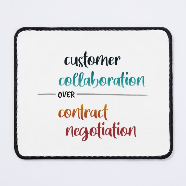 Item preview, Agile manifesto - customer collaboration over contract negotiation designed and sold by colourfulslug.