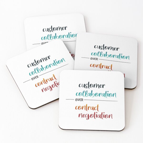 Item preview, Agile manifesto - customer collaboration over contract negotiation designed and sold by colourfulslug.
