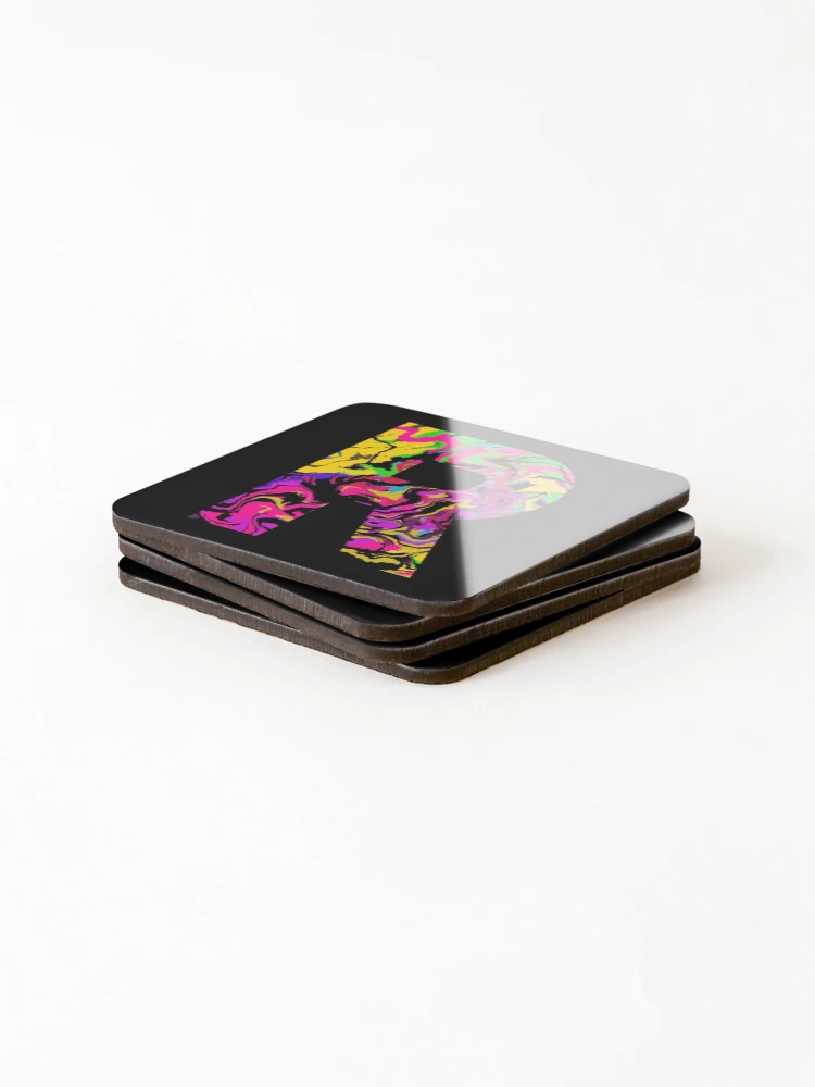Thumbnail 4 of 5, Coasters (Set of 4), Letter R Sticker designed and sold by WoollyOrbit2000.