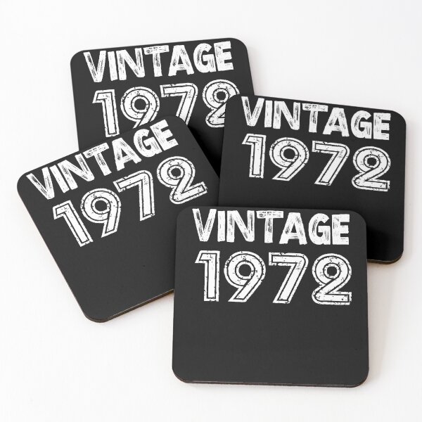 Item preview, VINTAGE 1972 celebrate 50 years birthday anniversary retro white text designed and sold by Rabbitti.