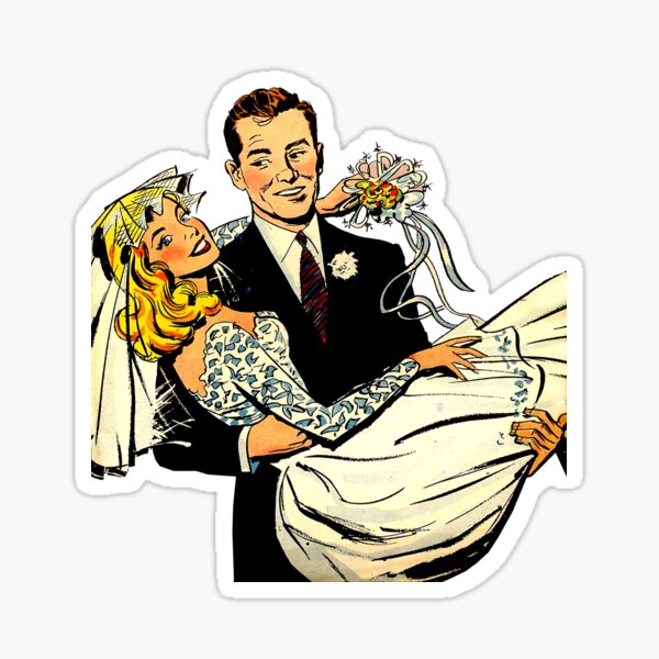 Item preview, Bringing Her Home - 1950s Wedding Couple designed and sold by paljoeyprints.