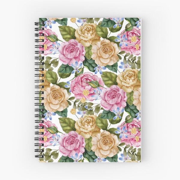 Item preview, Elegante rosa pastel vintage, rosas amarillas de acuarela, flores y hojas azules designed and sold by silviaol.