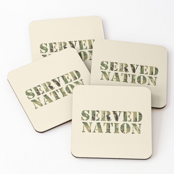 Item preview, Marine Pattern (MARPAT), NWU typeIII AOR-2, digital camouflage pattern swatch. US. Marines, US.navy - text: SERVED NATION  typographic designed and sold by NineJuly.
