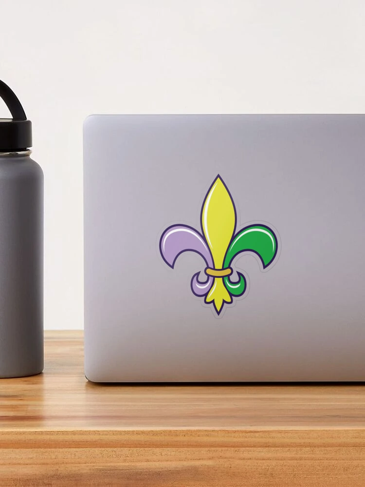 Fleur de Lis New Orleans Mardi Gras - 8 Vinyl Sticker - For Car Laptop  I-Pad - Waterproof Decal 