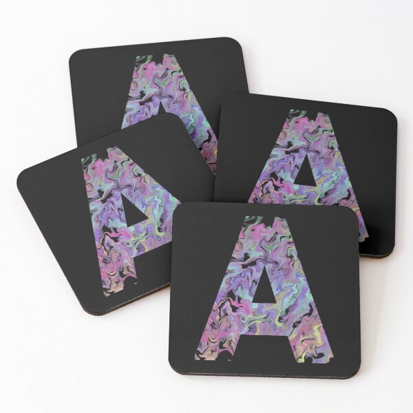 Item preview, Letter A Sticker; Acrylic pour effect pattern designed and sold by WoollyOrbit2000.