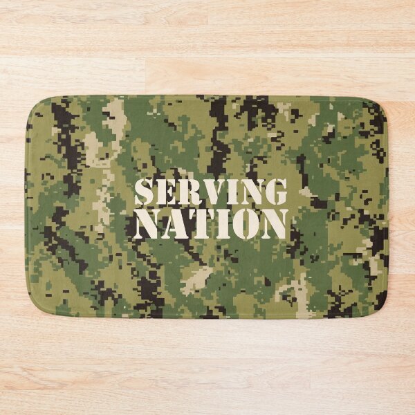 Item preview, NWU type III AOR-2, digital camouflage pattern swatch. US. Marines, US.navy - text: SERVING NATION  typographic designed and sold by NineJuly.