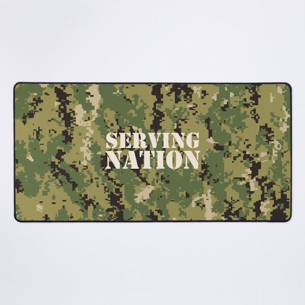 Item preview, NWU type III AOR-2, digital camouflage pattern swatch. US. Marines, US.navy - text: SERVING NATION typographic designed and sold by NineJuly.