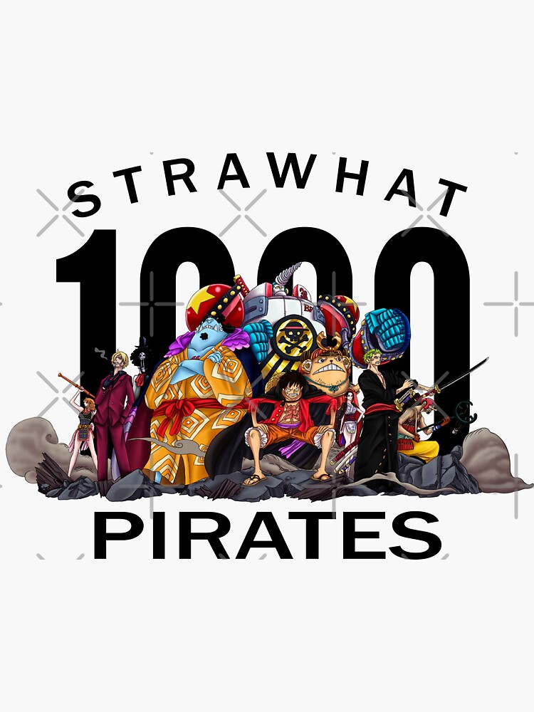 "Straw Hat Pirates One Piece 1000 logs" Sticker by Redbubble
