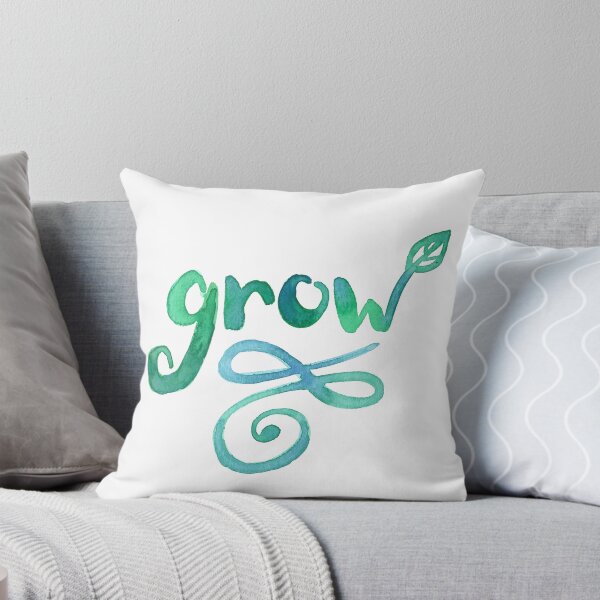 Item preview, Grow Watercolour Word Lettering Green Blue designed and sold by Kit Cronk.