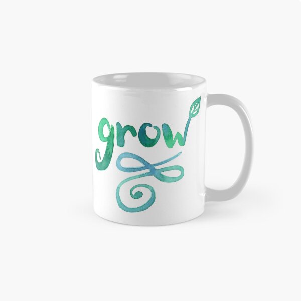 Item preview, Grow Watercolour Word Lettering Green Blue designed and sold by Kit Cronk.