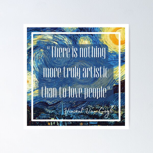 Love People” Art Palette Van Gogh Quote Sticker