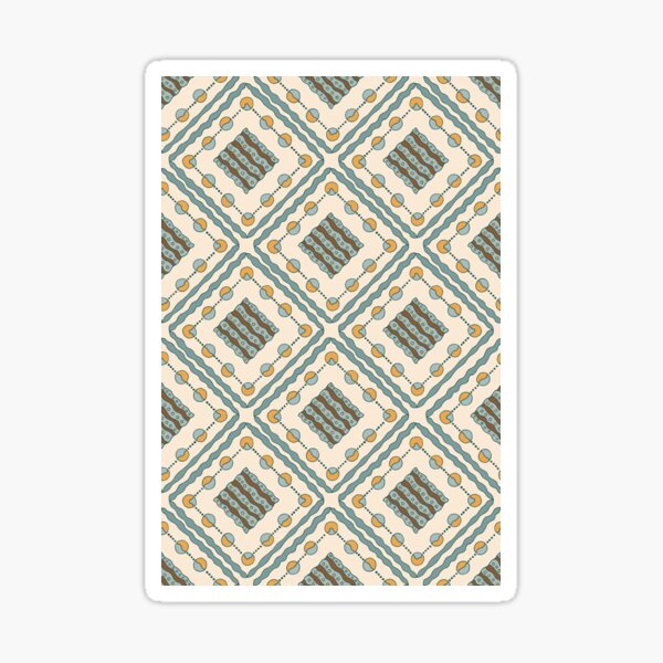 Diamonds, Circles, and Stripes Geometric Doodles Sticker