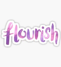 Flourish Watercolor Lettered Word Purple Pink Sticker