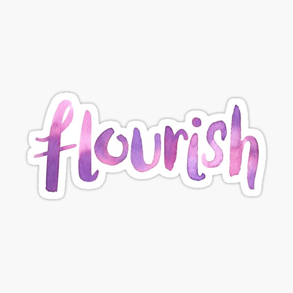 Item preview, Flourish Watercolor Lettered Word Purple Pink designed and sold by Kit Cronk.