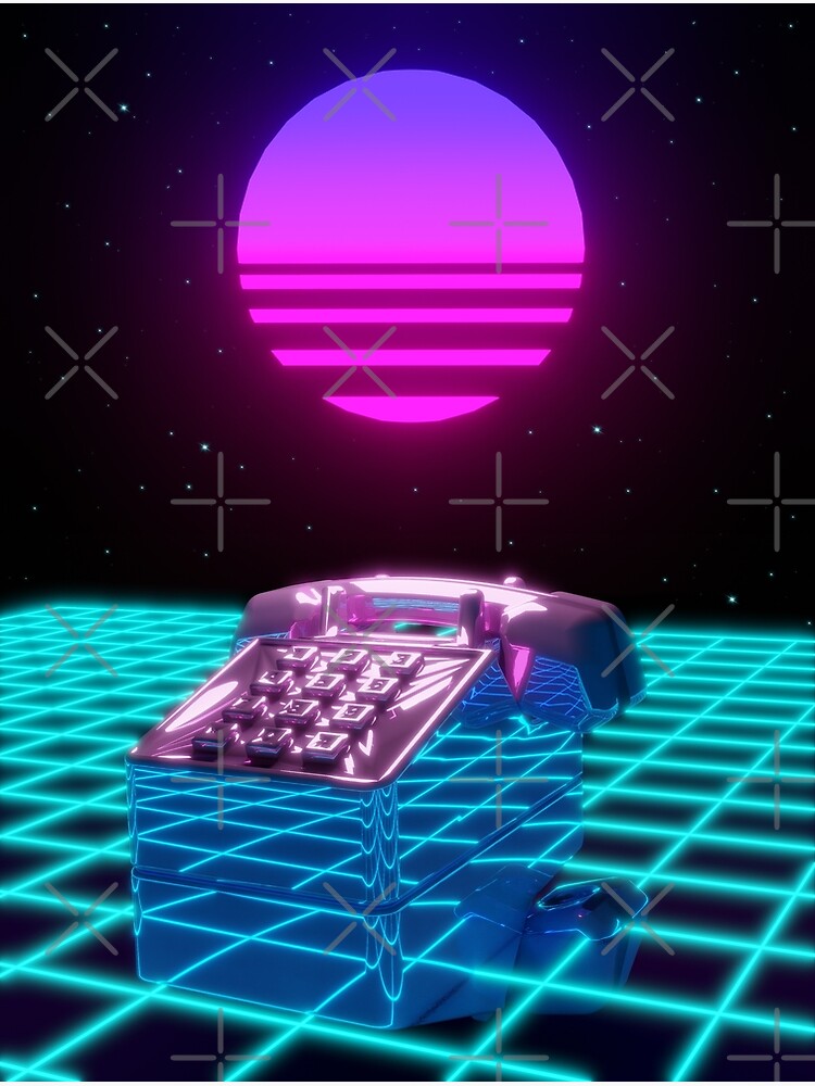 Thumbnail 3 of 3, Photographic Print, 80s Telephone Retrowave Art designed and sold by djspacegr.