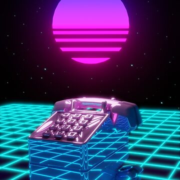Artwork thumbnail, 80s Telephone Retrowave Art by Retroperks