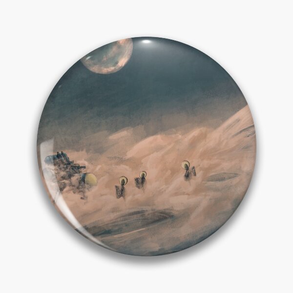 Item preview, Blue foggy planet (astronauts, spaceship, moon)  designed and sold by ShrimpinShlick.