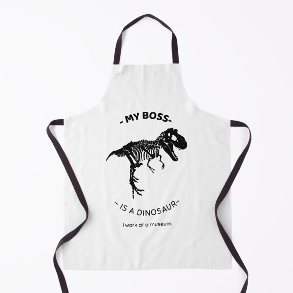 Item preview, My Boss Is A Dinosaur I Work At a Museum Dinosaur Skeleton Funny Design Black designed and sold by InterpreTees.