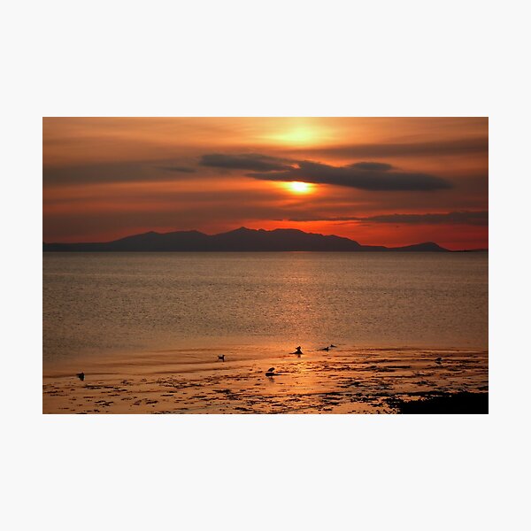 Sunset - Isle of Arran from Ayr Photographic Print