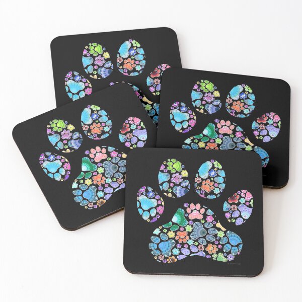 Item preview, Colorful Fun Dog Paw Mosaic Art Paw Perfect designed and sold by Sharon Cummings Art.