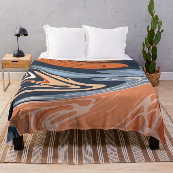 Item preview, Líquido naranja azul abstracto designed and sold by storyboxdesigns.