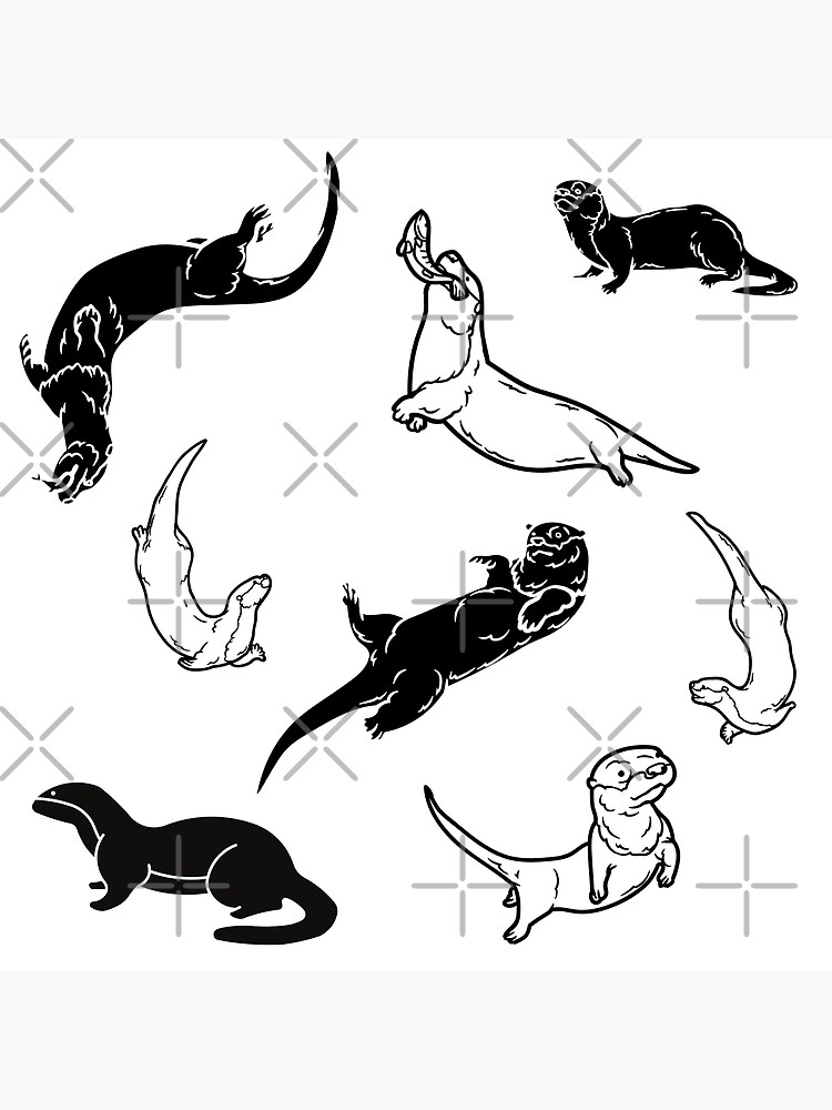 "Significant Otters black and white otters" Poster for Sale by meh4u2