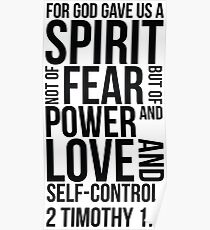 2 Timothy 1:7 Bible Verse Layout Poster