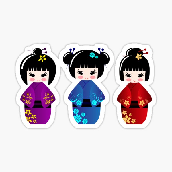 Item preview, Cute kokeshi dolls cartoon  designed and sold by pixxart.