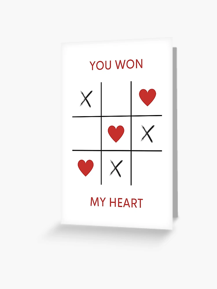 に*こ様 THE TOE HANDMADE LIMITED HEART CARD You Won My Heart Tic Tac Toe Valentine's Day