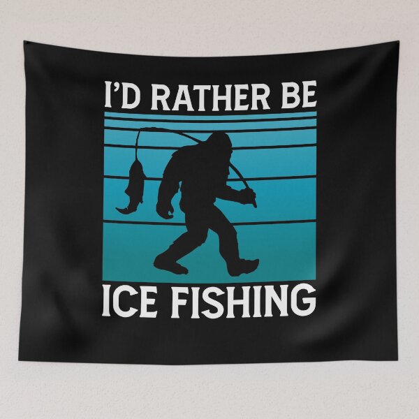 Item preview, I'd Rather Be Ice Fishing Retro Vintage Fisherman designed and sold by Dressed For  Duty.