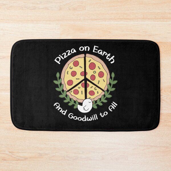 Item preview, Pizza on Earth (Peace on Earth) Food Pun designed and sold by sunburstdesigns.
