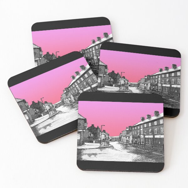 Item preview, Penistone High Street Art Print Pink Sky designed and sold by summattodraw.