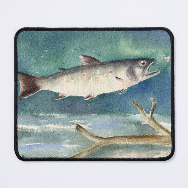 Item preview, Flying Trout - Inspired by Winslow Homer designed and sold by Diane Hall Watercolors.