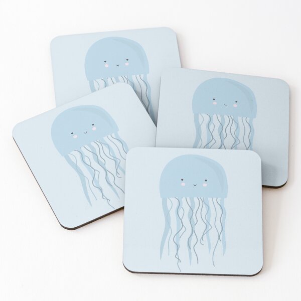 Item preview, Cute Blue Jellyfish Illustration designed and sold by SparkPrintsandDesigns.