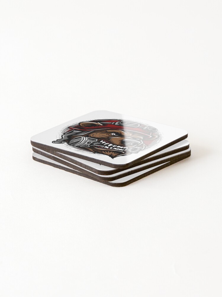 Thumbnail 4 of 5, Coasters (Set of 4), motard print designed and sold by Ricky47Design.