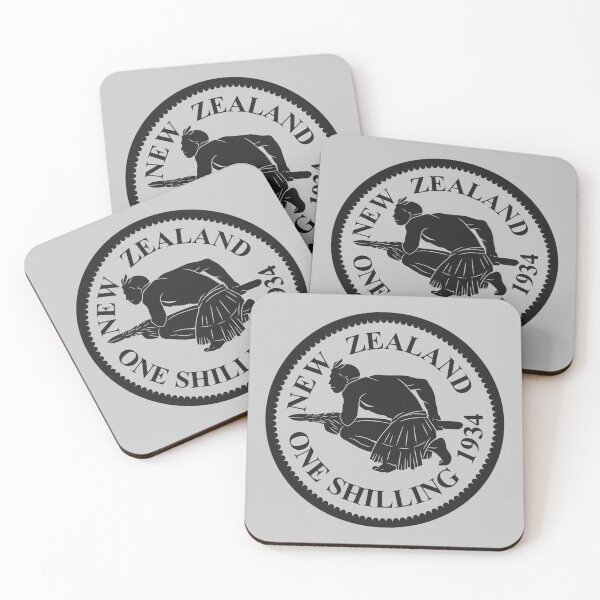 Item preview, New Zealand Vintage One Shilling Maori Warrior Coin designed and sold by Kiwidom.