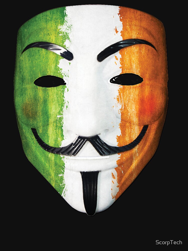Thumbnail 7 of 7, Essential T-Shirt, Annoymous Mask Ireland Flag designed and sold by Alan James.