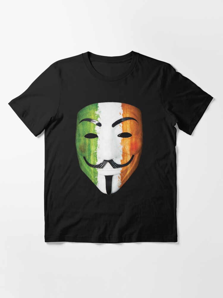 Thumbnail 2 of 7, Essential T-Shirt, Annoymous Mask Ireland Flag designed and sold by Alan James.