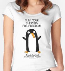 Brenda the Civil Disobedience Penguin Women's Fitted Scoop T-Shirt