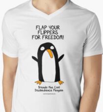 Brenda the Civil Disobedience Penguin Men's V-Neck T-Shirt