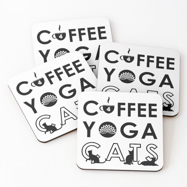 Item preview, Yoga cat and coffee, Coffee and cat lover, Yoga cat, Coffee yoga and cats - Funny designed and sold by Alice-Elgawi.